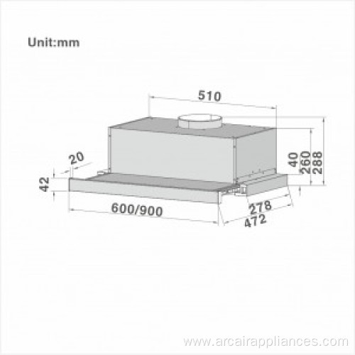 60cm Integrated Telescopic Cooker Hood